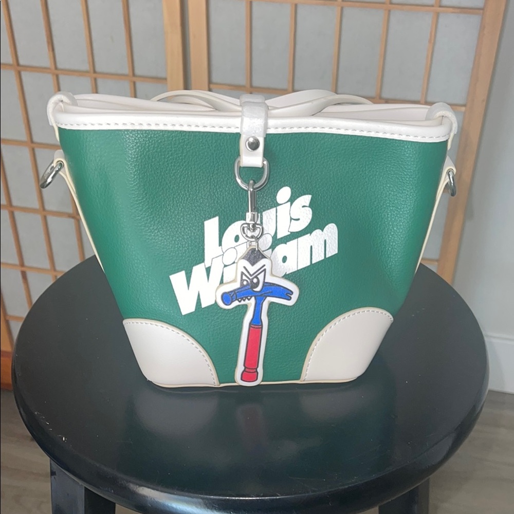 Green and White Athletic Shoulder Bag